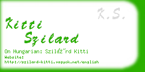 kitti szilard business card